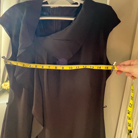 Lafayette 148 New York Brown Ruffle-Front Midi Dress - Picture 6 of 6